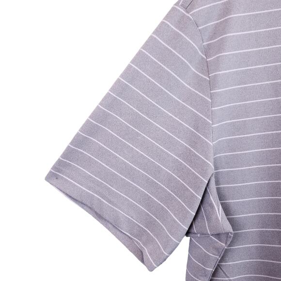 Greg Norman Men's Attack Life Golf Polo Shirt Size Large Gray/White Stripe - Picture 6 of 13